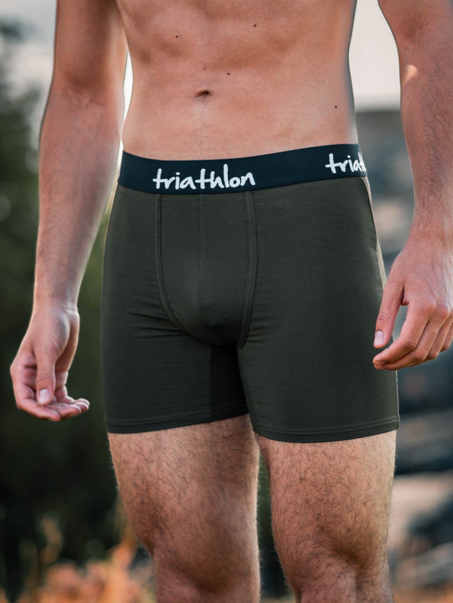 Bambus boxer shorts army grønn - Triathlon Boxershorts