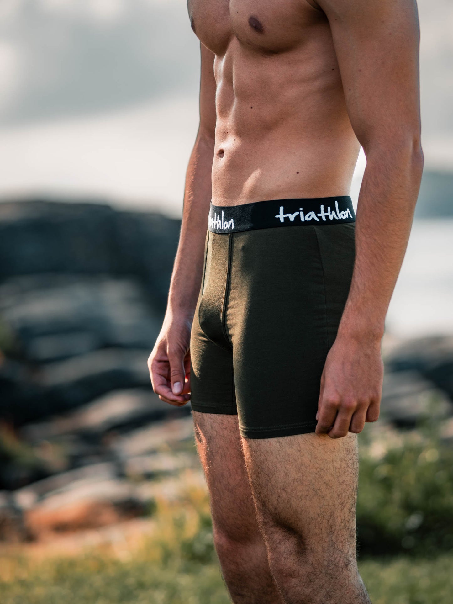 Bambus boxer shorts army grønn - Triathlon Boxershorts