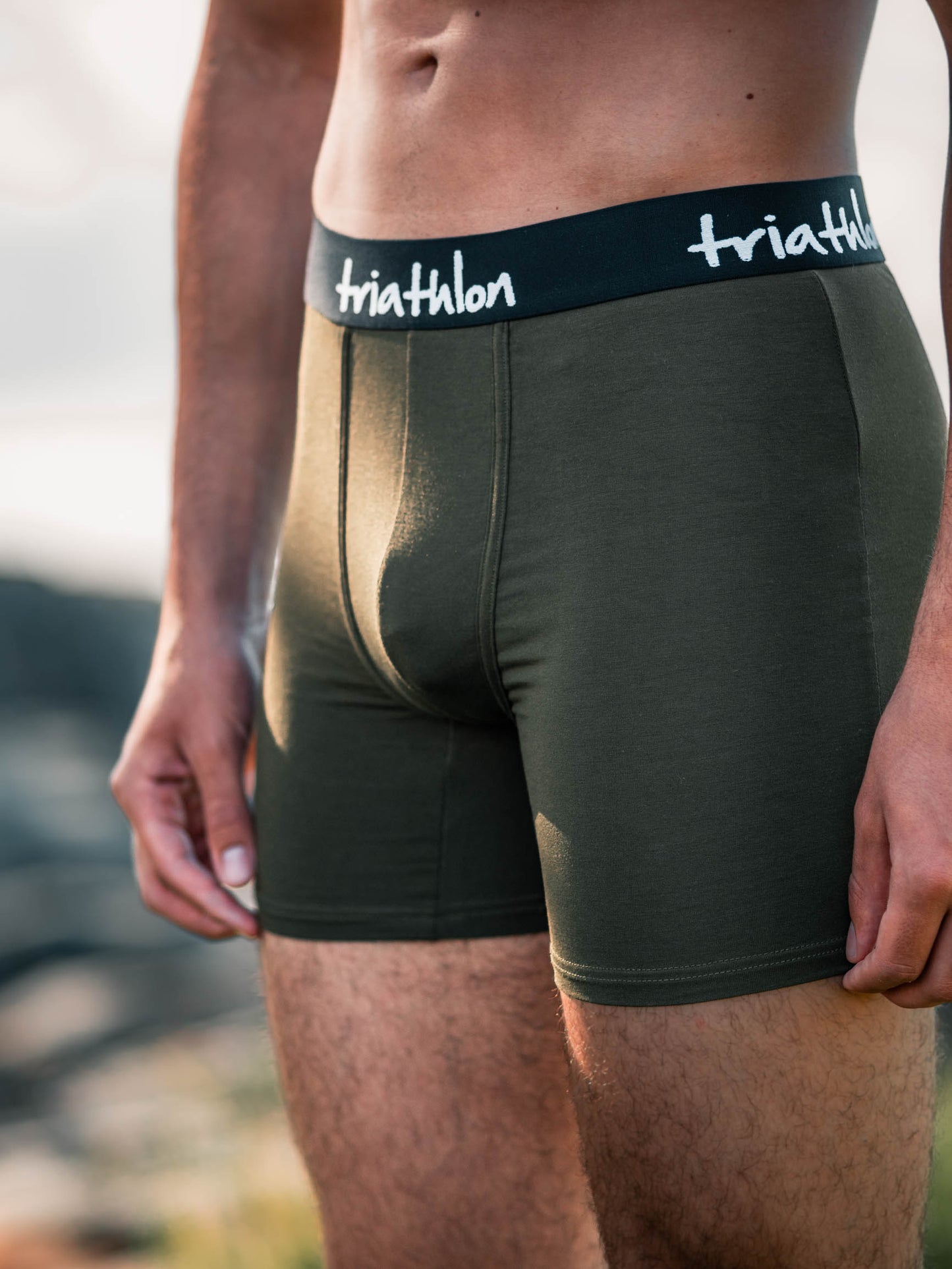 Bambus boxer shorts army grønn - Triathlon Boxershorts