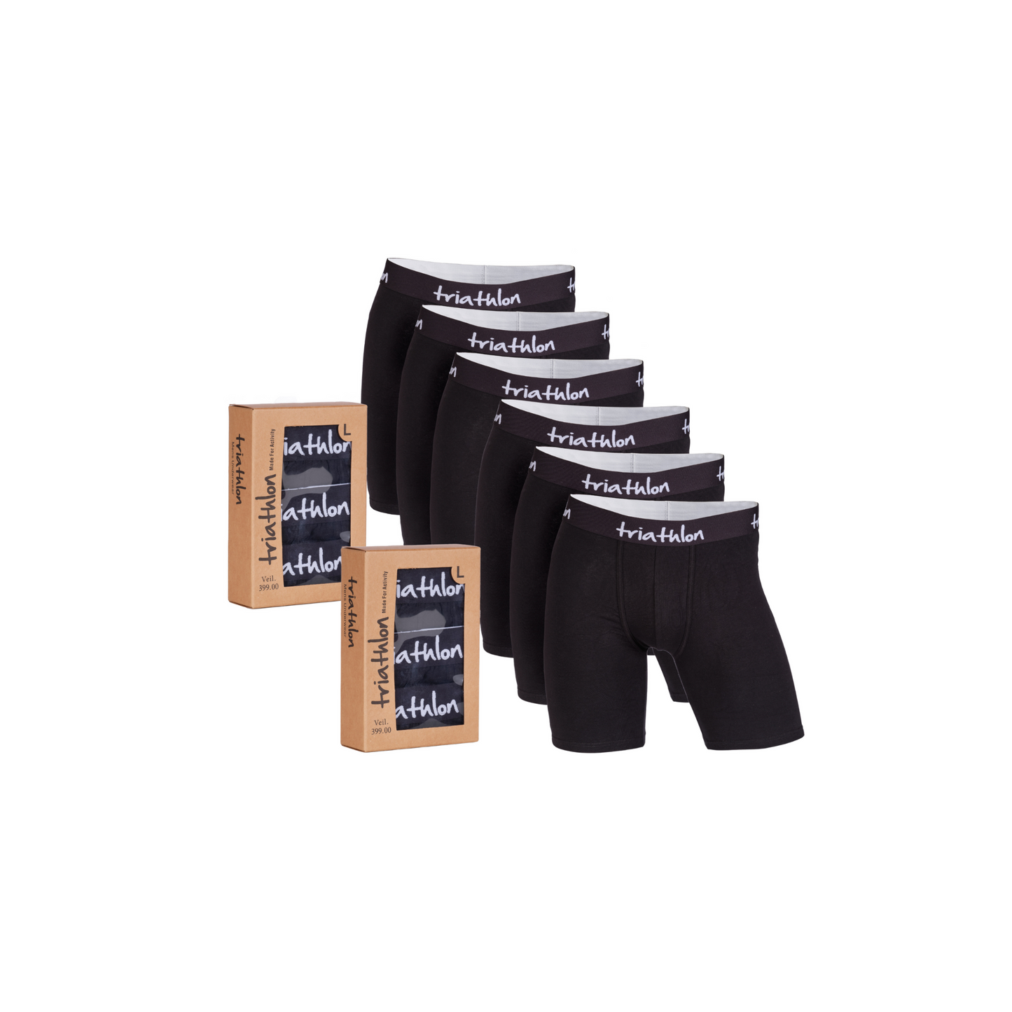 Bomull boxer shorts pakke (6 stk)