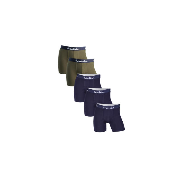 Bambus boxer shorts navy & army pakke (5 stk)