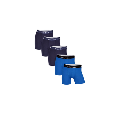Bambus boxer shorts navy & blå pakke (5 stk)