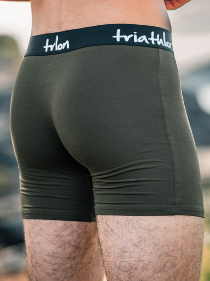 Bambus boxer shorts army grønn pakke (10 stk) - Triathlon Boxershorts