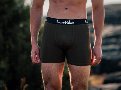 Bambus boxer shorts army grønn pakke (5 stk) - Triathlon Boxershorts