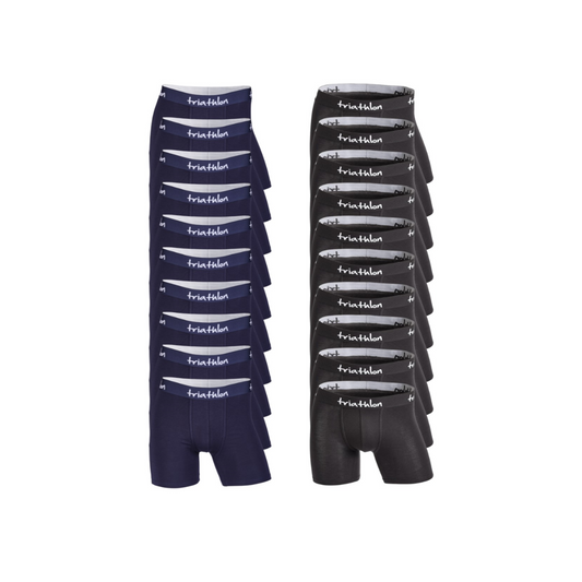 Bambus boxer shorts Megabox (20 stk) - Sort og Navy