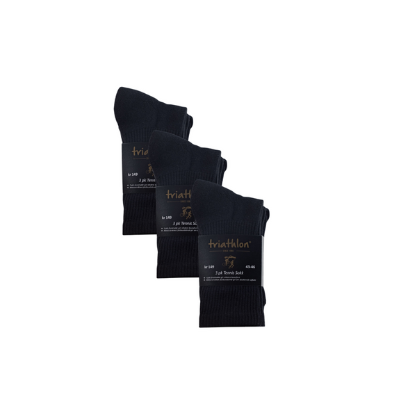 Triathlon tennissokker sort (9 par)