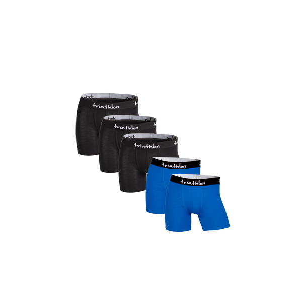 Bambus boxer shorts pakke (5 stk) Sort & Blå